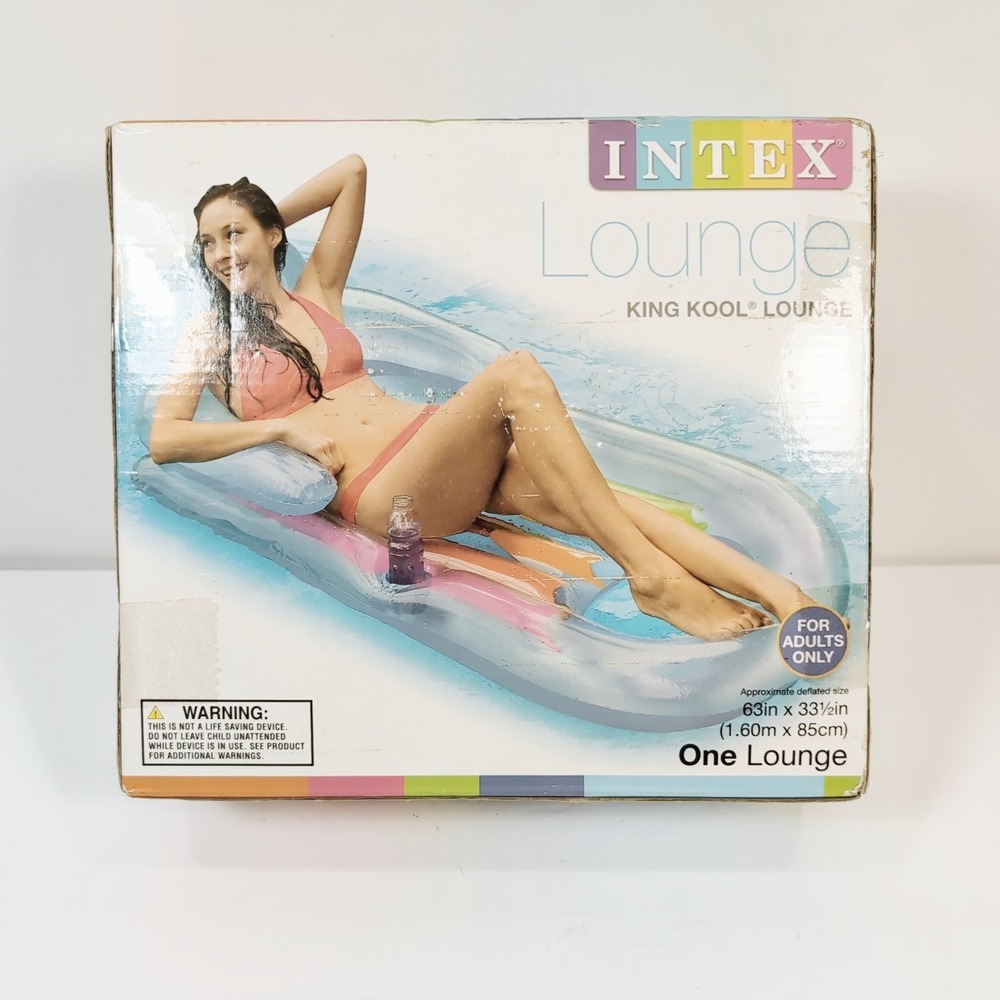 Intex Inflatable King Kool Pool Beach Lounge Summer 63 x 33.5 Inches